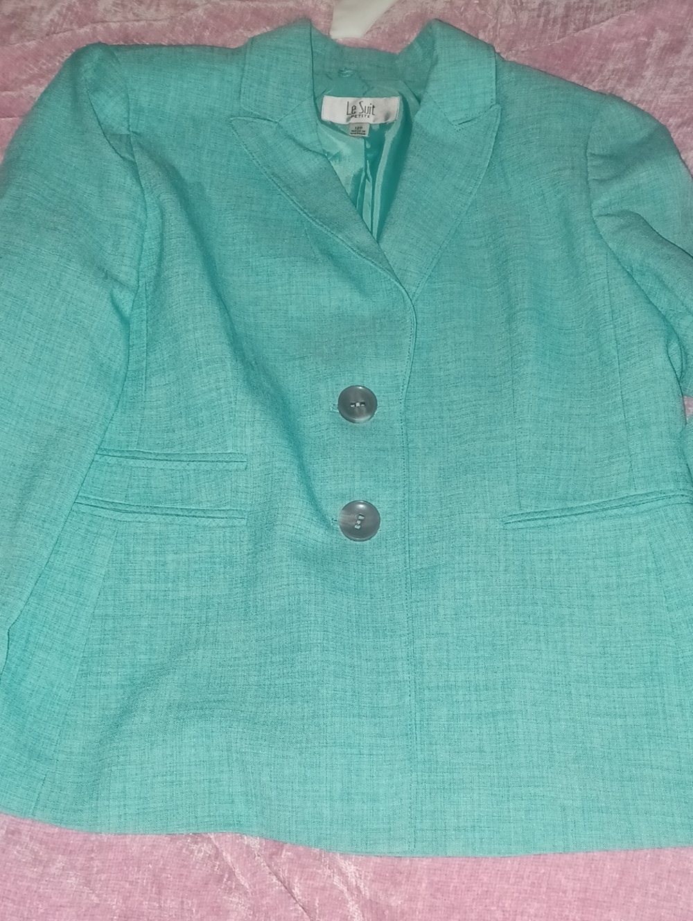 Le Suit Blazer Suit Jacket Mint Green Sz 12 Petite
